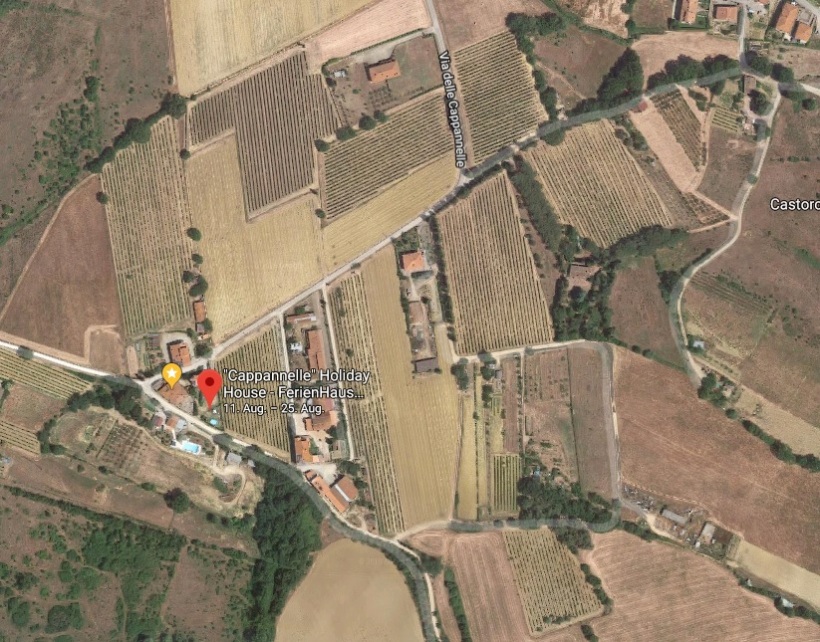 From Google Map The New Vineyard in Cappannelle is almost visible.